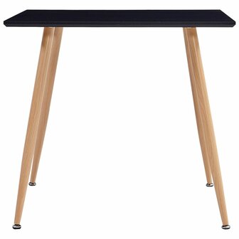 Eettafel Myra 80,5x80,5x73 cm MDF zwart met hout