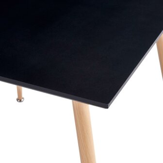 Eettafel Myra 80,5x80,5x73 cm MDF zwart met hout
