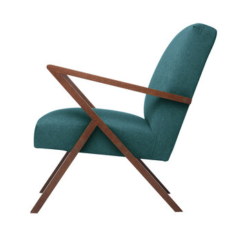 Sternzeit - fauteuil Retrostar - stof petrol - vintage design