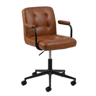 Bureaustoel Elegance bruin | verstelbaar | met wielen
