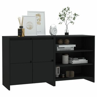 2 st Dressoirs bewerkt hout zwart