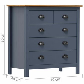 Dressoir Hill Range 79x40x80 cm massief grenenhout grijs