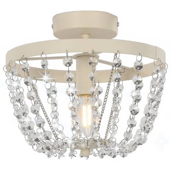 Kroonluchter Plafondlamp met kristallen rond E14 wit