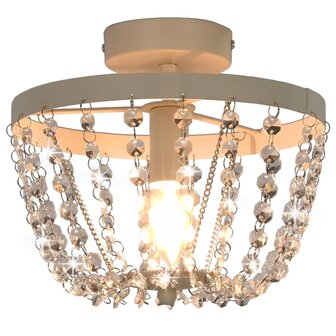 Kroonluchter Plafondlamp met kristallen rond E14 wit
