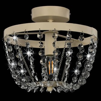 Kroonluchter Plafondlamp met kristallen rond E14 wit