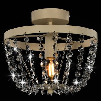 Kroonluchter Plafondlamp met kristallen rond E14 wit
