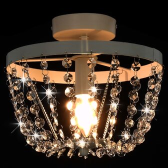 Kroonluchter Plafondlamp met kristallen rond E14 wit