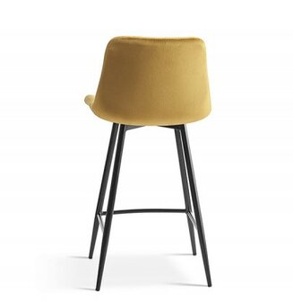 Counter chair Favo velvet geel barkruk kookeiland