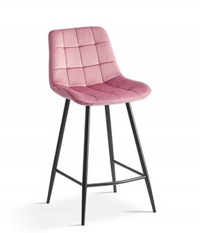 Counter chair Favo velvet roze barkruk kookeiland