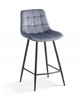 Counter chair Favo velvet grijs barkruk kookeiland