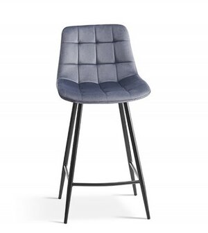 Counter chair Favo velvet grijs barkruk kookeiland