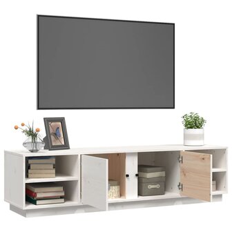 Tv-meubel Amber 156x40x40 cm massief grenenhout wit