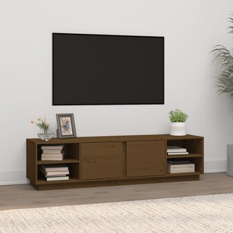 Tv-meubel Amber 156x40x40 cm massief grenenhout honingbruin