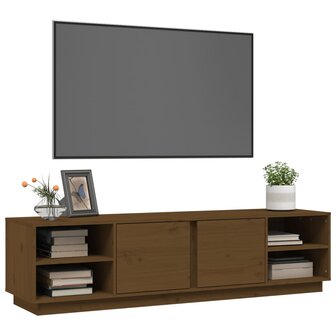 Tv-meubel Amber 156x40x40 cm massief grenenhout honingbruin