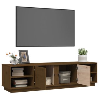 Tv-meubel Amber 156x40x40 cm massief grenenhout honingbruin