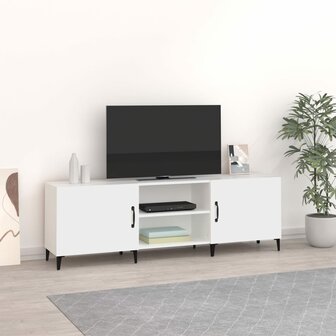 Tv-meubel Max 150x30x50 cm bewerkt hout wit