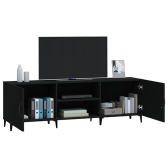 Tv-meubel Max 150x30x50 cm bewerkt hout zwart