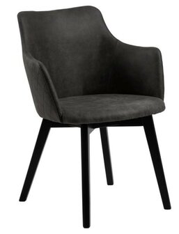 Eethoek Fairbanks 200x100 cm zwart met 4 stoelen