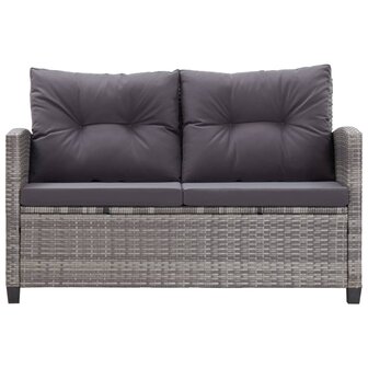 Loungeset Comfort met kussens poly rattan donkergrijs