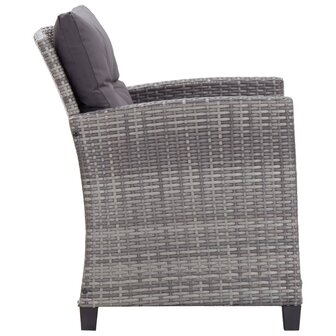 Loungeset Comfort met kussens poly rattan donkergrijs