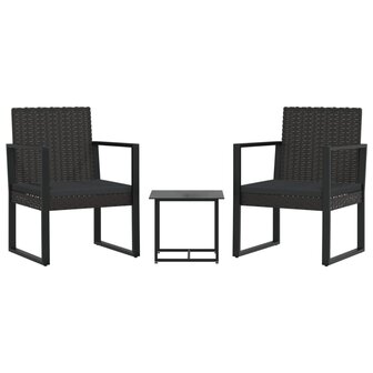 Tuinset Olivia lounge met kussens poly rattan zwart