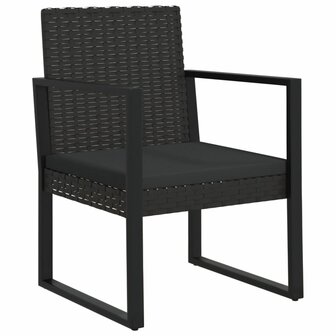 Tuinset Olivia lounge met kussens poly rattan zwart