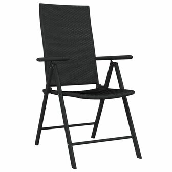 Tuinset Erik zwart tafel 80x80 cm met 4 stoelen