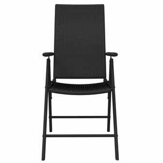 Tuinset Erik zwart tafel 80x80 cm met 4 stoelen