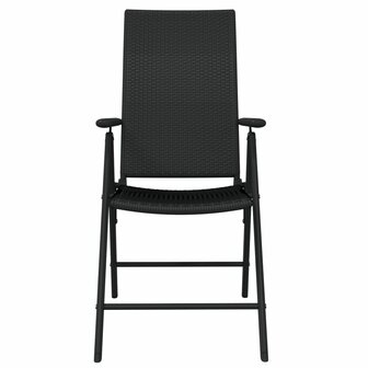Tuinset Erik zwart tafel 80x80 cm met 4 stoelen