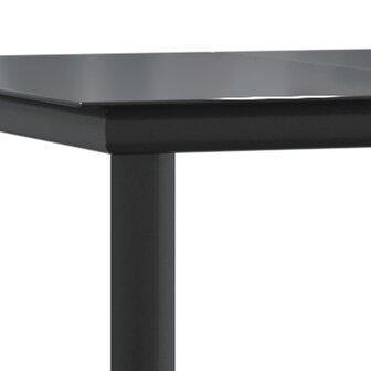 Tuinset Horizon poly-rattan zwart tafel met 4 stoelen
