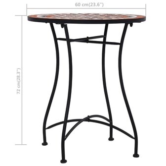 Bistrotafel Moza&iuml;ek 60 Cm Keramiek Bruin