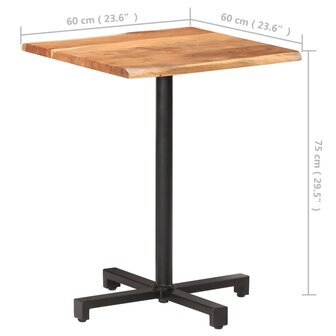 Bistrotafel Met Natuurlijke Randen 60X60X75 Cm Acaciahout