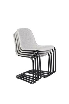 Meubelen-Online - Eetkamerstoel Thirsty set 2 licht grijs gerecycled