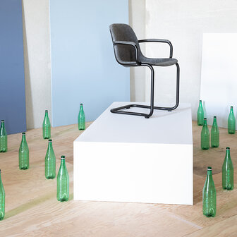 Meubelen-Online - Eetkamerstoel Thirsty set 2 grijs gerecycled