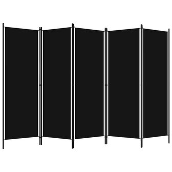 Kamerscherm Met 5 Panelen 250X180 Cm Zwart