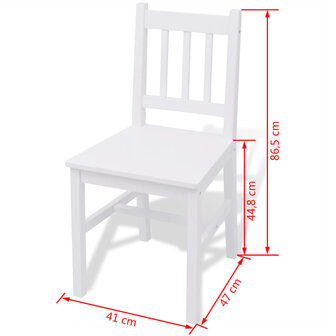 Eethoek Lucy  70x70 cm wit tafel met 2 stoelen