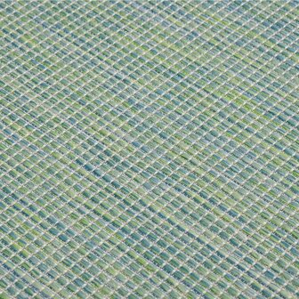 Buitenkleed Platgeweven 140X200 Cm Turquoise