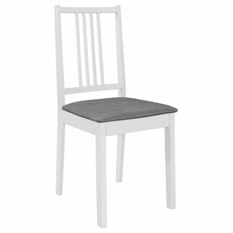 Eethoek Marga rond hout Wit 4 stoelen