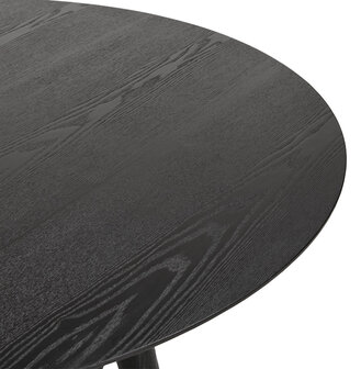 Eettafel Meeker rond 120cm essen hout zwart 