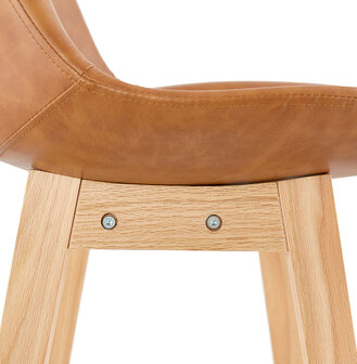 Counter chair barkruk Lars kunstleer bruin met hout
