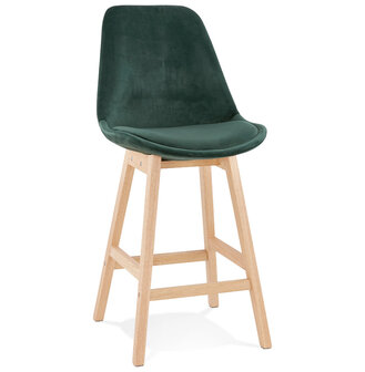 Counter chair barkruk Lars stof velvet groen met hout
