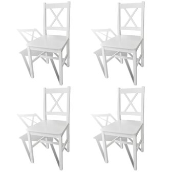 Eetkamerstoelen Amor SET 4 stoelen Grenenhout Wit