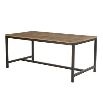 Meubelen-Online - Eettafel Vintage 90x180cm hout met metaal 