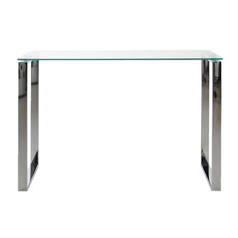 Meubelen-Online - Wandtafel Magnus glas met chroom sidetable