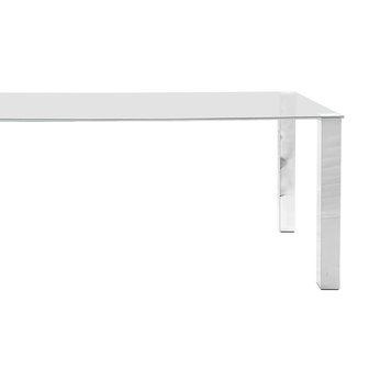Eettafel Sartre glas met chroom 90x180cm