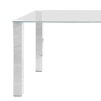 Eettafel Sartre glas met chroom 90x180cm