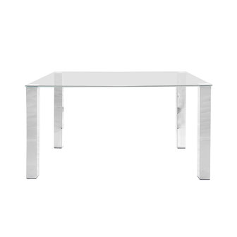 Eettafel Sartre glas met chroom 90x140cm