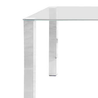 Eettafel Sartre glas met chroom 90x140cm