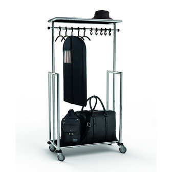 Kapstok Lobby trolley met roede en wielen