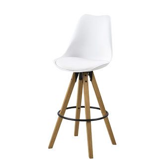 Barkruk Player SET 2 st wit met houten poten